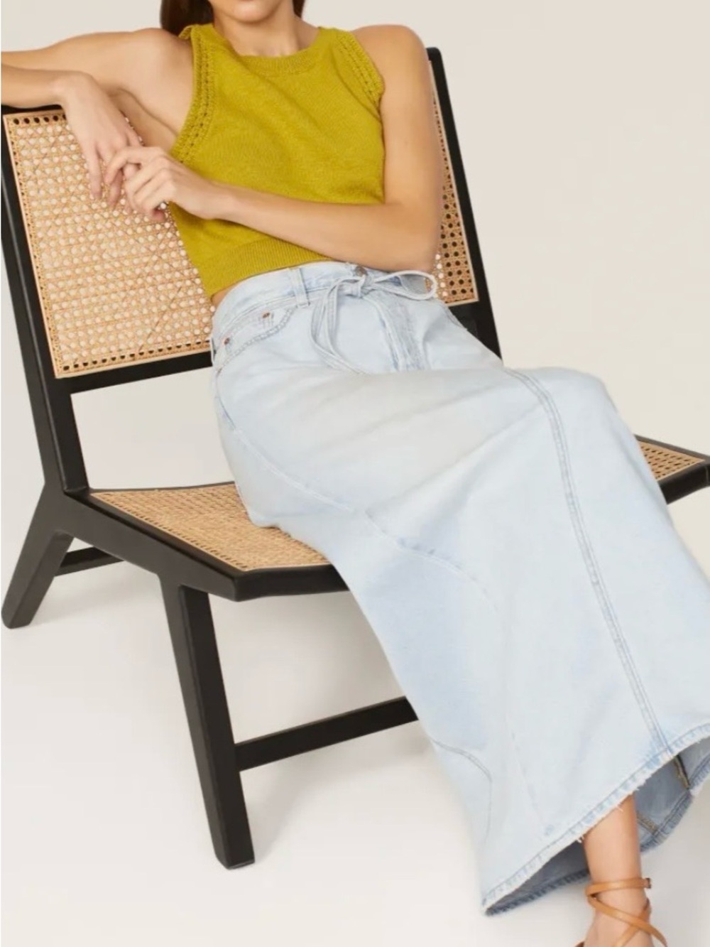 Madewell Chartreuse Knit Crop Tank